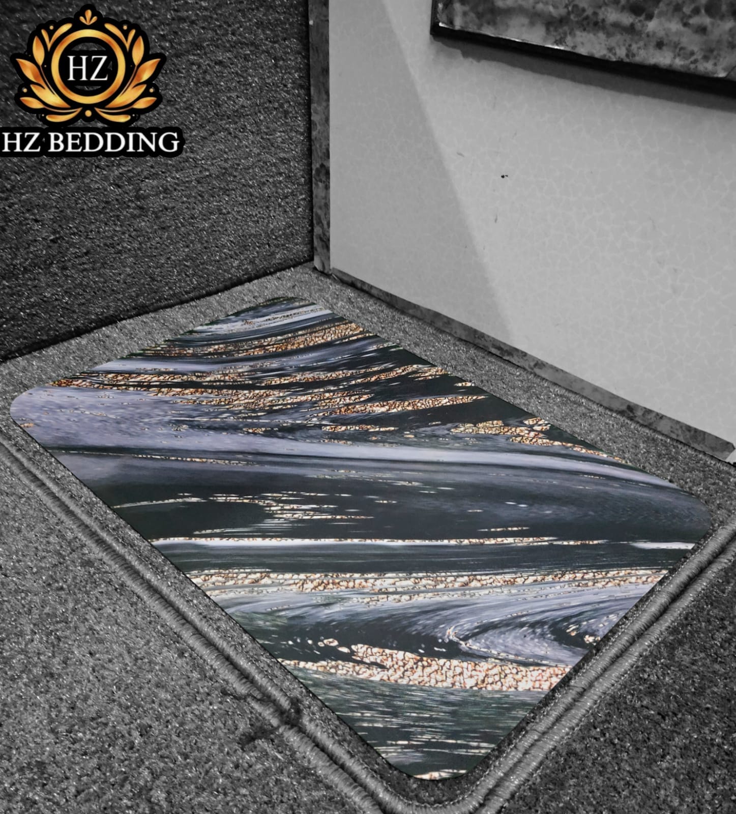 Marble Design Rectangler Absorbent Antislip Door Mat HZ BEDDING