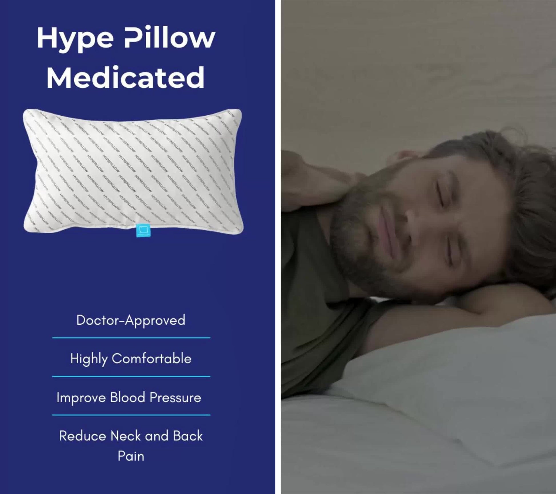 Medicated Pillow filled with Micro Ball Fiber by Hype Pillow HZ BEDDING