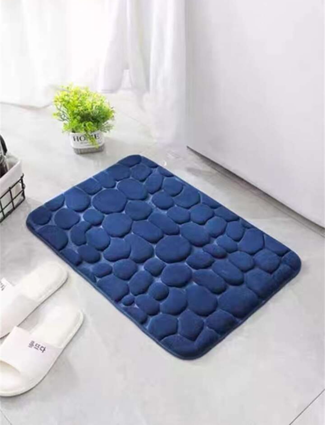 Memory Foam Bath Mat Cobblestone Bathroom Rugs Super Water Absorbent Bath Mats for Bathroom Machine Washable Bath Rugs 40X60CM HZ BEDDING