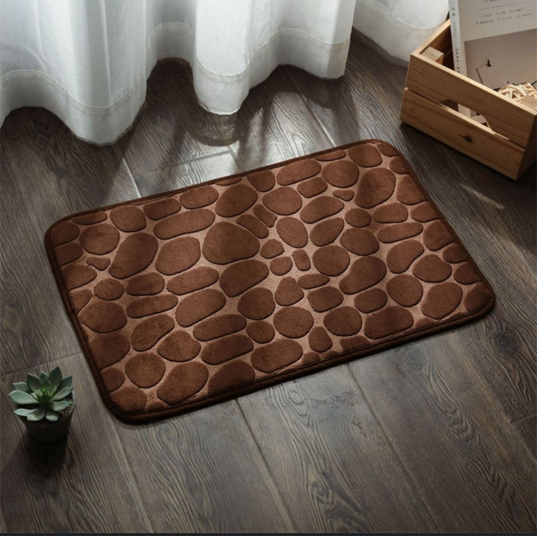 Memory Foam Bath Mat Cobblestone Bathroom Rugs Super Water Absorbent Bath Mats for Bathroom Machine Washable Bath Rugs 40X60CM HZ BEDDING