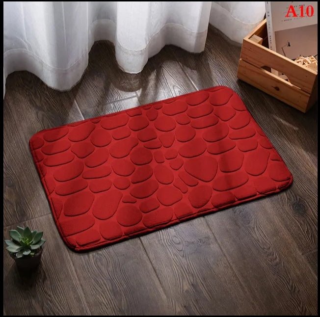 Memory Foam Bath Mat Cobblestone Bathroom Rugs Super Water Absorbent Bath Mats for Bathroom Machine Washable Bath Rugs 40X60CM HZ BEDDING