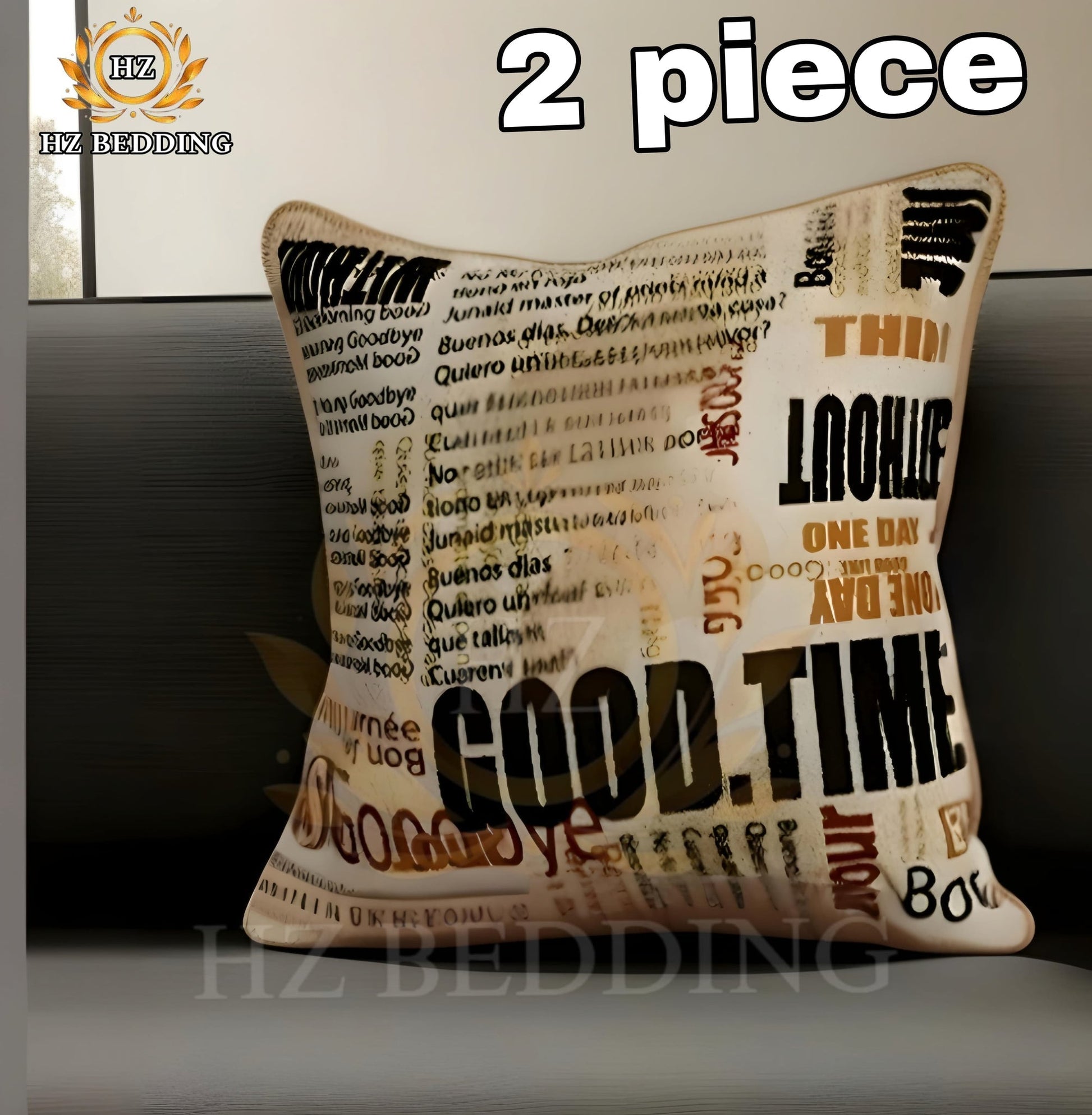 News Paper Printed Cushion Cover – 16x16 HZ BEDDING