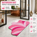 Pink Wave Design Premium Bathroom Mat | Soft Absorbent Anti-Slip Quick Dry Bath Mat HZ BEDDING