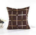 Plaid Bronzing Chenille Cushion Cover 16x16 HZ BEDDING
