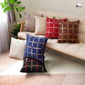 Plaid Bronzing Chenille Cushion Cover 16x16 HZ BEDDING