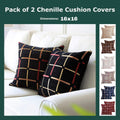 Plaid Bronzing Chenille Cushion Cover 16x16 HZ BEDDING