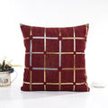 Plaid Bronzing Chenille Cushion Cover 16x16 HZ BEDDING