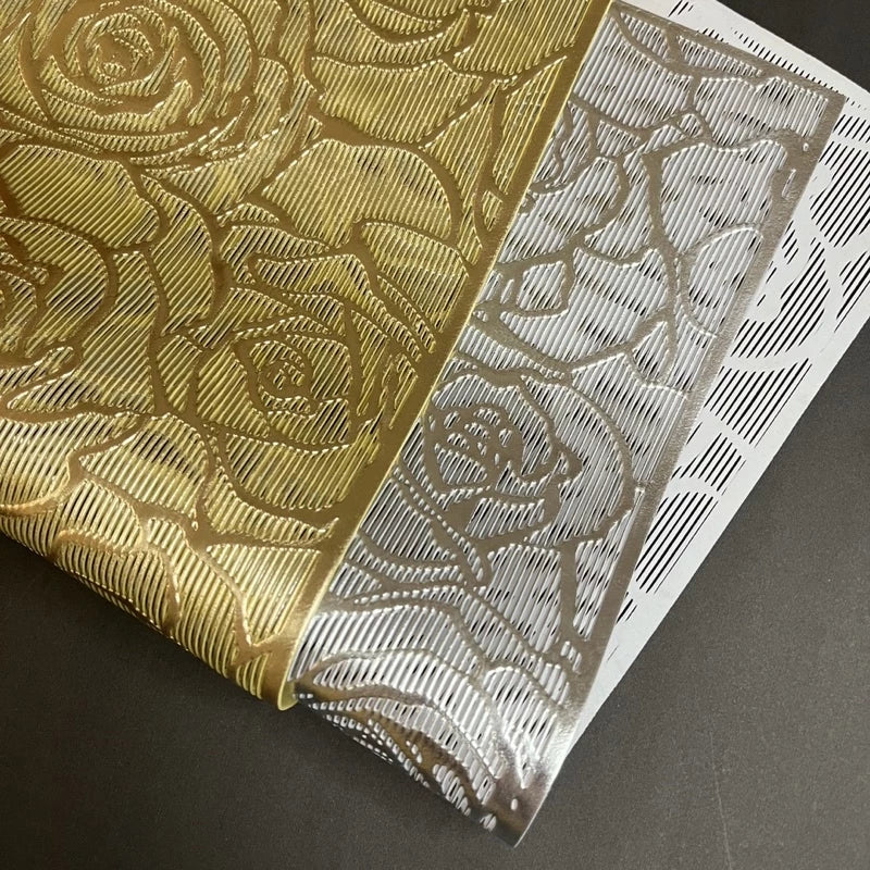 2/4/6/8 Modern Flower  PVC Golden Foil Placemats – Heat Resistant Non-Slip Dining Table Mats HZ BEDDING