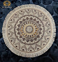 Round Placemat Table Non-Slip Jute Mats for Dining Table Decoration Accessories Kitchen Placemats Coffee Coasters Party Dinner 15x15 inh Click the buy