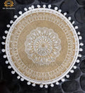 Round Placemat Table Non-Slip Jute Mats for Dining Table Decoration Accessories Kitchen Placemats Coffee Coasters Party Dinner 15x15 inh Click the buy