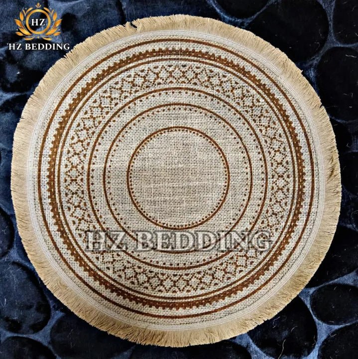 Round Placemat Table Non-Slip Jute Mats for Dining Table Decoration Accessories Kitchen Placemats Coffee Coasters Party Dinner 15x15 inh Click the buy