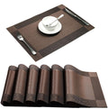 Set of 2/4/6/8 PCS Dark Brown PVC Placemats HZ BEDDING