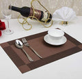 Set of 2/4/6/8 PCS Dark Brown PVC Placemats HZ BEDDING