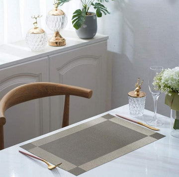 Set of 2/4/6/8 PCS Light Brown PVC Placemats HZ BEDDING