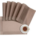Set of 2/4/6/8 PCS Light Brown PVC Placemats HZ BEDDING