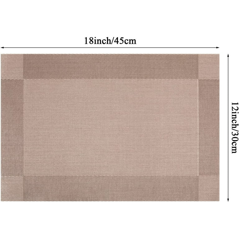 Set of 2/4/6/8 PCS Light Brown PVC Placemats HZ BEDDING