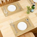 Set of 2/4/6/8pcs Beige Pvc Placemats, HZ BEDDING