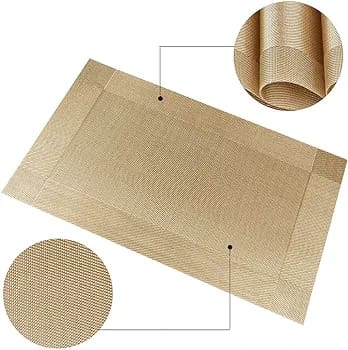 Set of 2/4/6/8pcs Beige Pvc Placemats, HZ BEDDING
