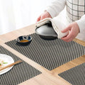Set of 2/4/6/8pcs Black Check Pvc Placemats, HZ BEDDING
