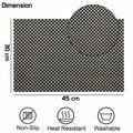 Set of 2/4/6/8pcs Black Check Pvc Placemats, HZ BEDDING