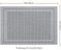 Set of 2/4/6/8pcs Boder Grey Pvc Placemats, HZ BEDDING