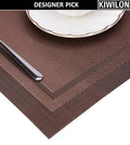 Set of 2/4/6/8pcs Border Brown Pvc Placemats, HZ BEDDING