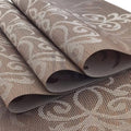 Set of 2/4/6/8pcs Brown New Pvc Placemats, HZ BEDDING