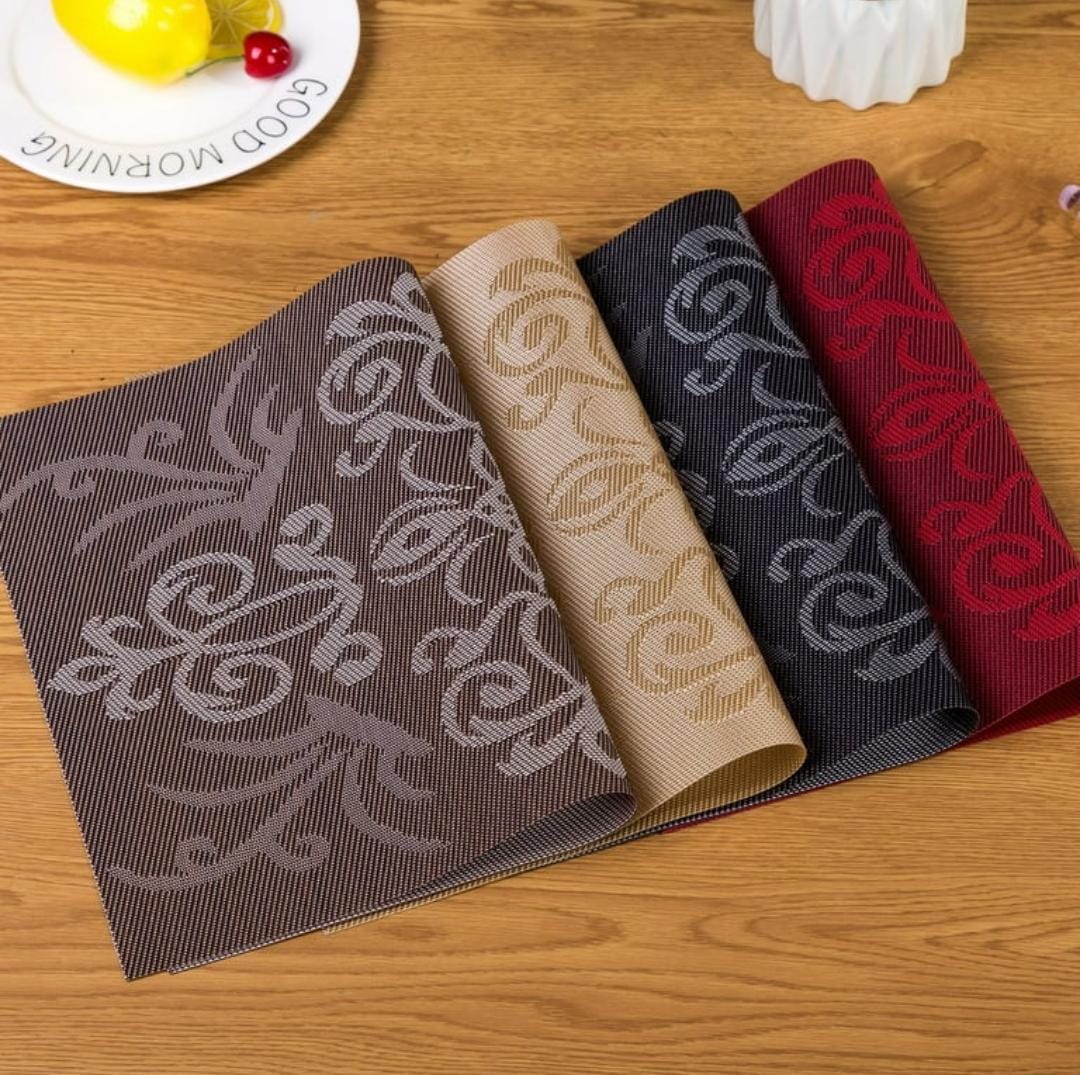 Set of 2/4/6/8pcs Brown New Pvc Placemats, HZ BEDDING