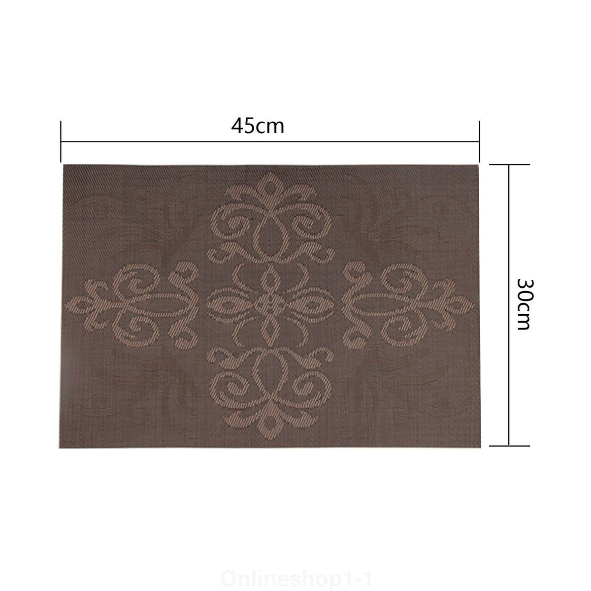 Set of 2/4/6/8pcs Brown New Pvc Placemats, HZ BEDDING