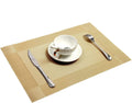 Set of 2/4/6/8pcs Golden Pvc Placemats, HZ BEDDING