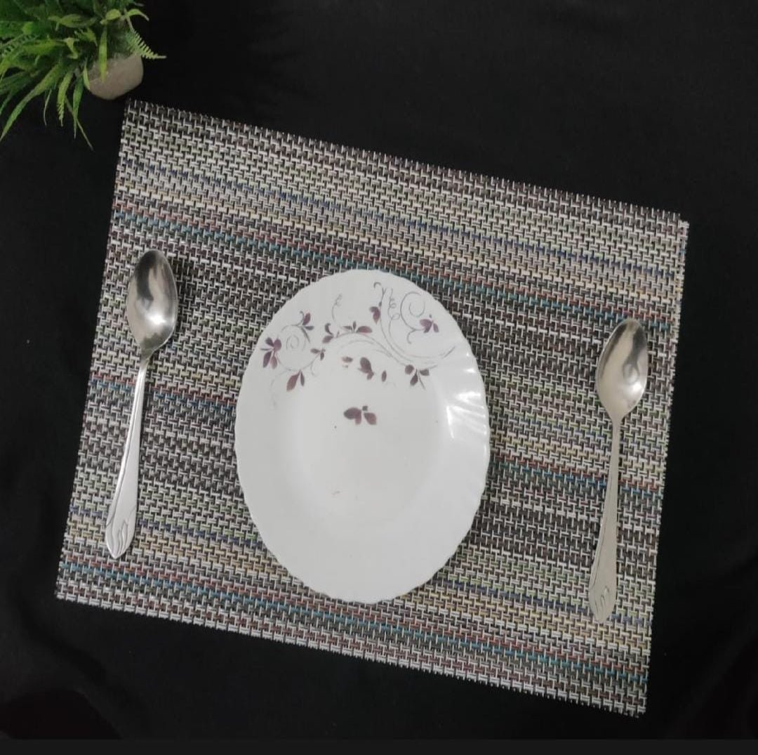 Set of 2/4/6/8pcs Multi Shade Pvc Placemats, HZ BEDDING