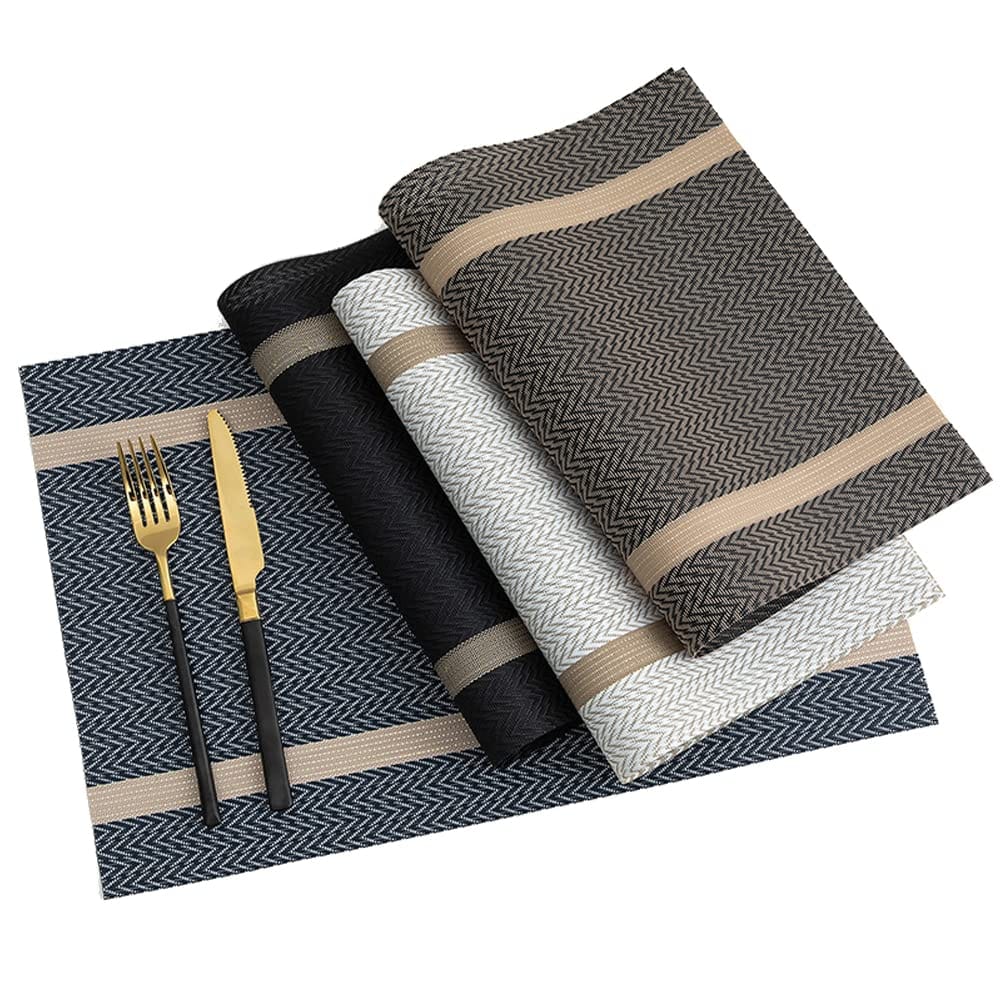 Set of 2/4/6/8pcs New Boder Pvc Placemats, HZ BEDDING