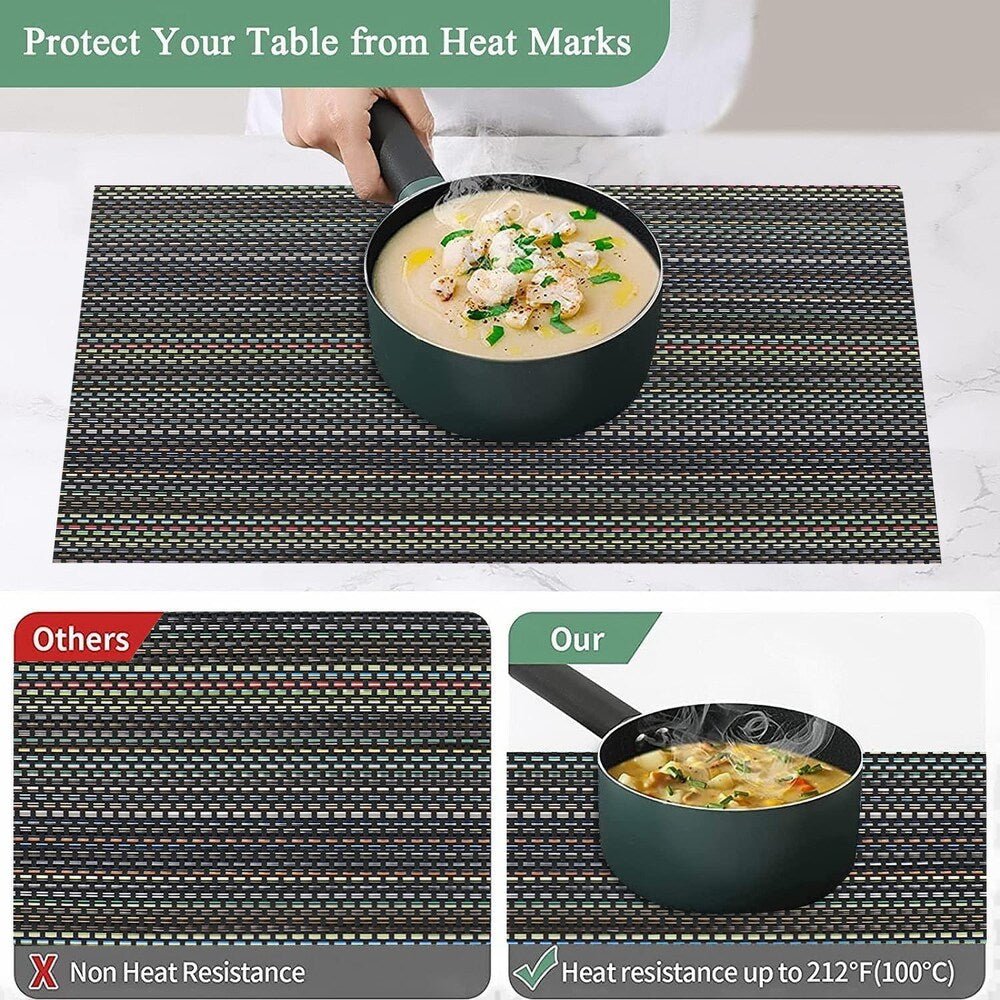 Set of 2/4/6/8pcs New Multi Pvc Placemats, HZ BEDDING