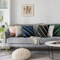 Soft Valvet Golden Strip Cushion Cover 16 x 16 HZ BEDDING