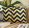 Yellow Black  Printed Cushion Cover 16x16 HZ BEDDING